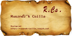 Rusznák Csilla névjegykártya
