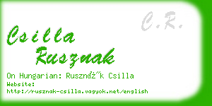 csilla rusznak business card